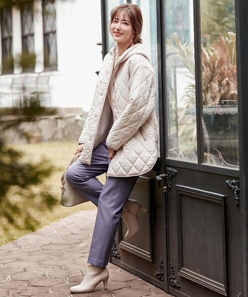 ANY SIS（エニィスィス）の「【撥水加工】フーディキルト アウター（その他アウター・レディース・ブラック系/アイボリー系・2/3/1）」の4枚目の写真