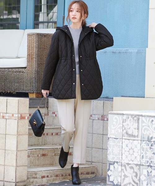 ANY SIS（エニィスィス）の「【撥水加工】フーディキルト アウター（その他アウター・レディース・ブラック系/アイボリー系・2/3/1）」の5枚目の写真