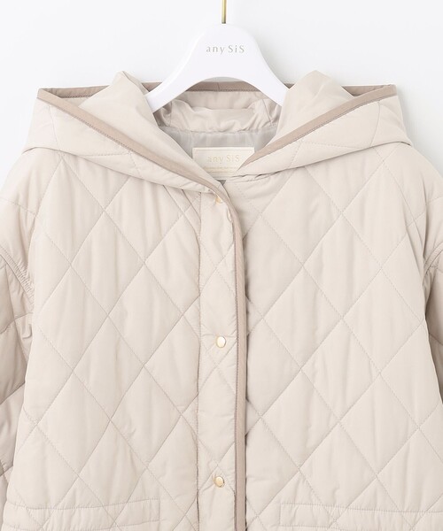 ANY SIS（エニィスィス）の「【撥水加工】フーディキルト アウター（その他アウター・レディース・ブラック系/アイボリー系・2/3/1）」の9枚目の写真