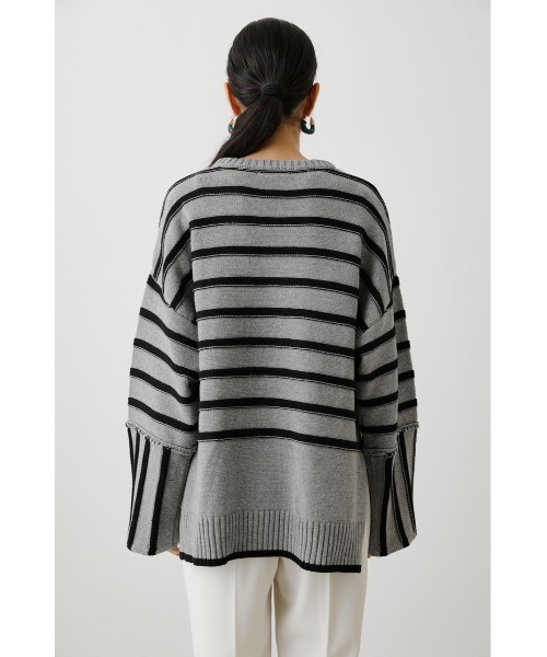 crie conforto(クリーコンフォルト)の「ボーダー切り替えニット(ニット/セーター・レディース・ホワイト/ネイビー/グレー・FREE)」の13枚目の写真