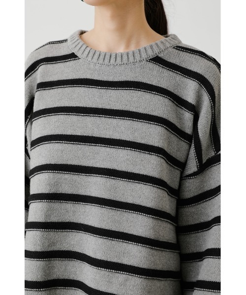 crie conforto(クリーコンフォルト)の「ボーダー切り替えニット(ニット/セーター・レディース・ホワイト/ネイビー/グレー・FREE)」の16枚目の写真