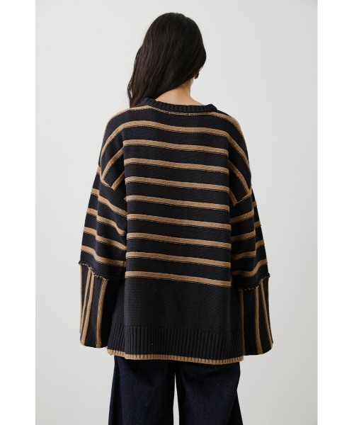 crie conforto(クリーコンフォルト)の「ボーダー切り替えニット(ニット/セーター・レディース・ホワイト/ネイビー/グレー・FREE)」の14枚目の写真