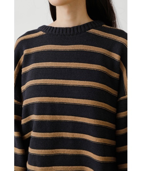 crie conforto(クリーコンフォルト)の「ボーダー切り替えニット(ニット/セーター・レディース・ホワイト/ネイビー/グレー・FREE)」の17枚目の写真