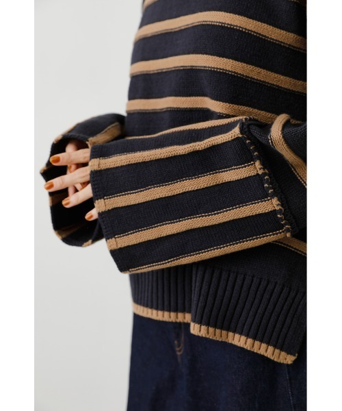 crie conforto(クリーコンフォルト)の「ボーダー切り替えニット(ニット/セーター・レディース・ホワイト/ネイビー/グレー・FREE)」の20枚目の写真