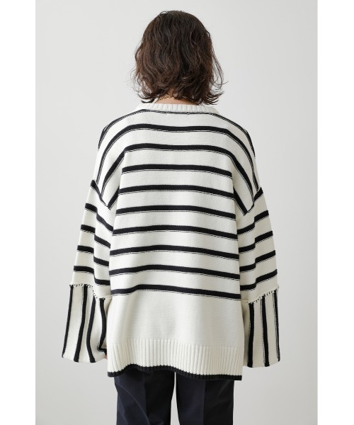 crie conforto(クリーコンフォルト)の「ボーダー切り替えニット(ニット/セーター・レディース・ホワイト/ネイビー/グレー・FREE)」の15枚目の写真
