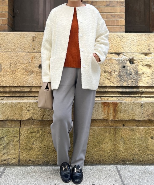 Chez toi（シェトワ）の「ウール混ツイードミドルジャケット（ブルゾン