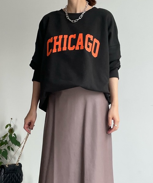 DouDou（ドゥドゥ）の「2WAY CHICAGO ロゴスウェット（スウェット・レディース・チャコールグレー/グレイッシュベージュ/オフホワイト/ベージュ・FREE）」の10枚目の写真