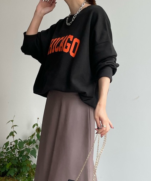 DouDou（ドゥドゥ）の「2WAY CHICAGO ロゴスウェット（スウェット・レディース・チャコールグレー/グレイッシュベージュ/オフホワイト/ベージュ・FREE）」の18枚目の写真