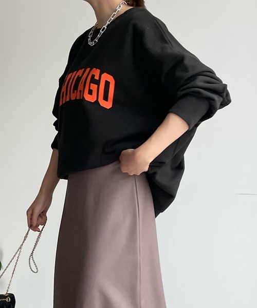 DouDou（ドゥドゥ）の「2WAY CHICAGO ロゴスウェット（スウェット・レディース・チャコールグレー/グレイッシュベージュ/オフホワイト/ベージュ・FREE）」の16枚目の写真