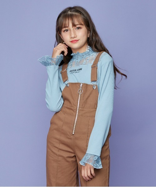 SISTER JENNI（SISTER JENNI）の「レース切替えテレコトップス（Tシャツ/カットソー・キッズ・オフホワイト/ブラック/サックスブルー・150cm/160cm/130cm/140cm）」の3枚目の写真