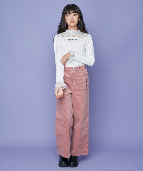 SISTER JENNI（SISTER JENNI）の「レース切替えテレコトップス（Tシャツ/カットソー・キッズ・オフホワイト/ブラック/サックスブルー・150cm/160cm/130cm/140cm）」の14枚目の写真