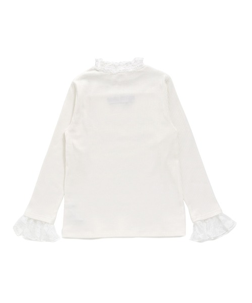 SISTER JENNI（SISTER JENNI）の「レース切替えテレコトップス（Tシャツ/カットソー・キッズ・オフホワイト/ブラック/サックスブルー・150cm/160cm/130cm/140cm）」の5枚目の写真