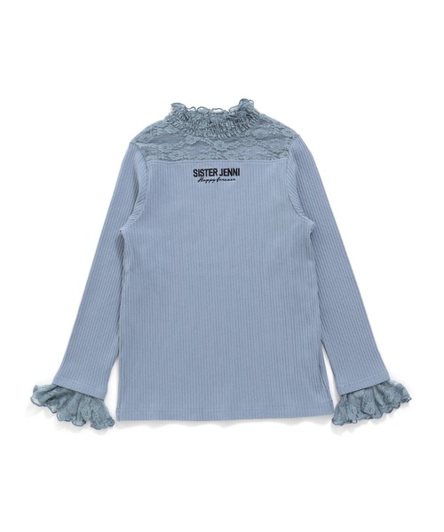 SISTER JENNI（SISTER JENNI）の「レース切替えテレコトップス（Tシャツ/カットソー・キッズ・オフホワイト/ブラック/サックスブルー・150cm/160cm/130cm/140cm）」の8枚目の写真