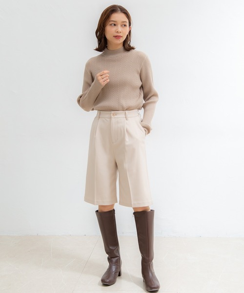 Honeys(ハニーズ)の「ウールライクハーフパンツ(その他パンツ・レディース・ライトベージュ/ブラック/ネイビー・S/L/M)」の7枚目の写真