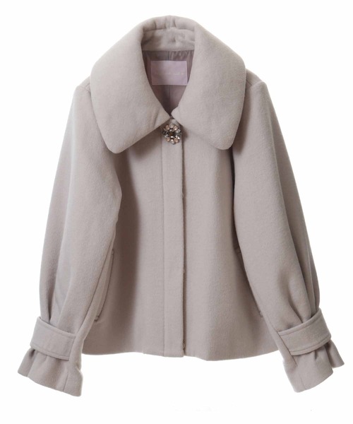 31 Sons de mode（トランテアン　ソン　ドゥ　モード）の「ビジュー付きボリューム襟ショートコート（その他アウター・レディース・ブラック/グレー系その他・38/36）」の22枚目の写真