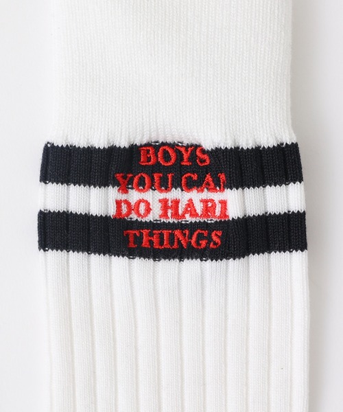 CIAOPANIC TYPY（チャオパニックティピー）の「【靴下屋×TYPY】メンズ 刺繍2本ラインクルーソックス（ソックス/靴下・メンズ・ホワイト・ONE SIZE）」の8枚目の写真