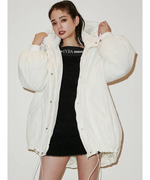 GYDA（ジェイダ）の「ロングパフィブルゾン（ブルゾン・レディース・ブラック/オフホワイト・FREE）」の8枚目の写真