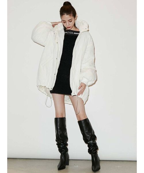 GYDA（ジェイダ）の「ロングパフィブルゾン（ブルゾン・レディース・ブラック/オフホワイト・FREE）」の14枚目の写真