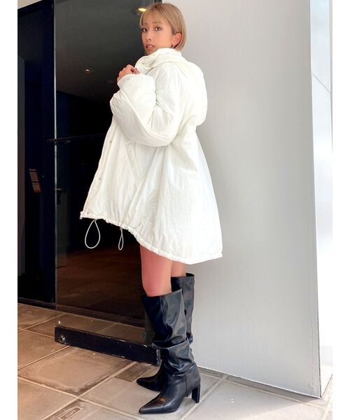 GYDA（ジェイダ）の「ロングパフィブルゾン（ブルゾン・レディース・ブラック/オフホワイト・FREE）」の7枚目の写真