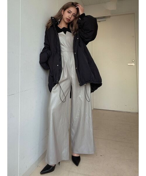 GYDA（ジェイダ）の「ロングパフィブルゾン（ブルゾン・レディース・ブラック/オフホワイト・FREE）」の18枚目の写真