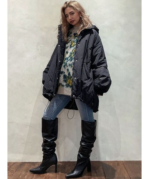 GYDA（ジェイダ）の「ロングパフィブルゾン（ブルゾン・レディース・ブラック/オフホワイト・FREE）」の22枚目の写真