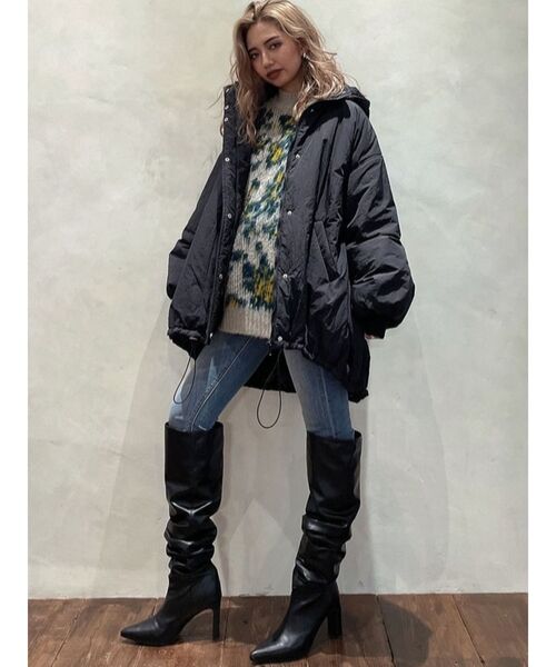 GYDA（ジェイダ）の「ロングパフィブルゾン（ブルゾン・レディース・ブラック/オフホワイト・FREE）」の21枚目の写真