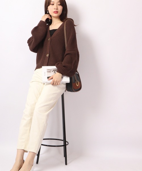 フェンディ ビスコース クロップド丈 ショート カーディガン ブラウン フェンディ ビスコース クロップド丈 ショート カーディガン ブラウン