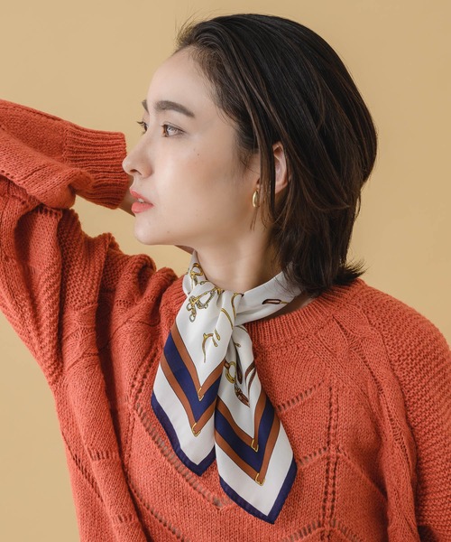 KATHARINE ROSS（キャサリンロス）の「【KATHARINE ROSS】クラシカル馬具柄ミニスカーフ WEB限定（バンダナ/スカーフ・レディース・ピンク/ミント/イエロー/アイボリー・MEDIUM）」の12枚目の写真