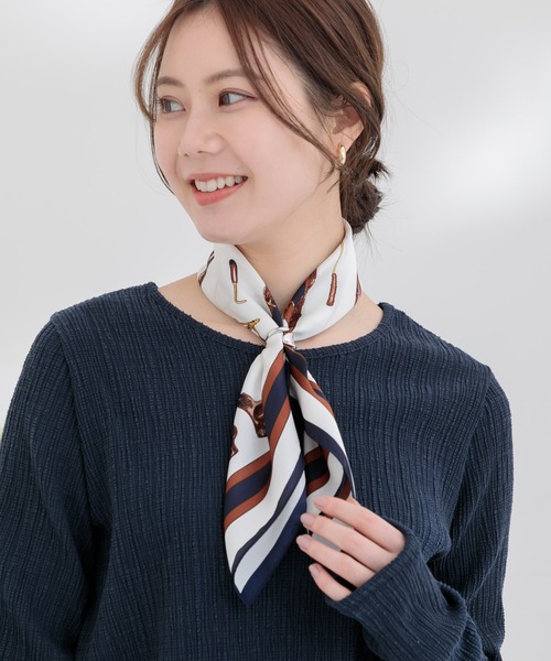 KATHARINE ROSS（キャサリンロス）の「【KATHARINE ROSS】クラシカル馬具柄ミニスカーフ WEB限定（バンダナ/スカーフ・レディース・ピンク/ミント/イエロー/アイボリー・MEDIUM）」の22枚目の写真