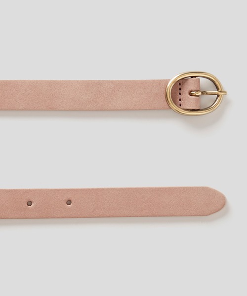 BENETTON (UNITED COLORS OF BENETTON)(ベネトンユナイテッドカラーズオブベネトン)の「イタリア製オーバルバックルスエードレザー細ベルト(ベルト・レディース・ベージュ/ブルー系その他/ブラック・LARGE/MEDIUM/SMALL)」の4枚目の写真