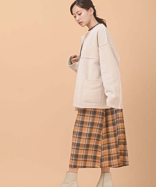 rps(アールピーエス)の「リバーシブルショートコート(その他アウター・レディース・ベージュ/アイボリー/キャメル・M)」の7枚目の写真