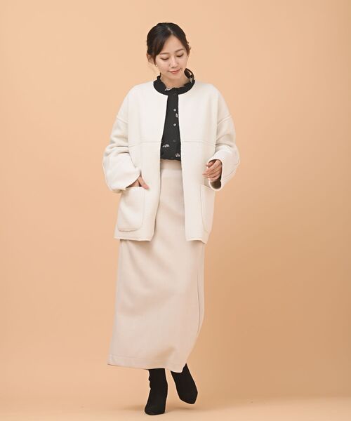 rps(アールピーエス)の「リバーシブルショートコート(その他アウター・レディース・ベージュ/アイボリー/キャメル・M)」の12枚目の写真