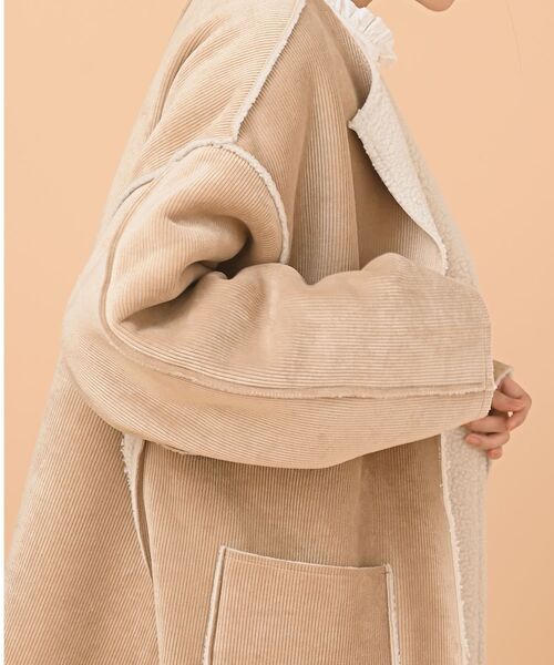 rps(アールピーエス)の「リバーシブルショートコート(その他アウター・レディース・ベージュ/アイボリー/キャメル・M)」の18枚目の写真