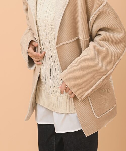 rps(アールピーエス)の「リバーシブルショートコート(その他アウター・レディース・ベージュ/アイボリー/キャメル・M)」の20枚目の写真