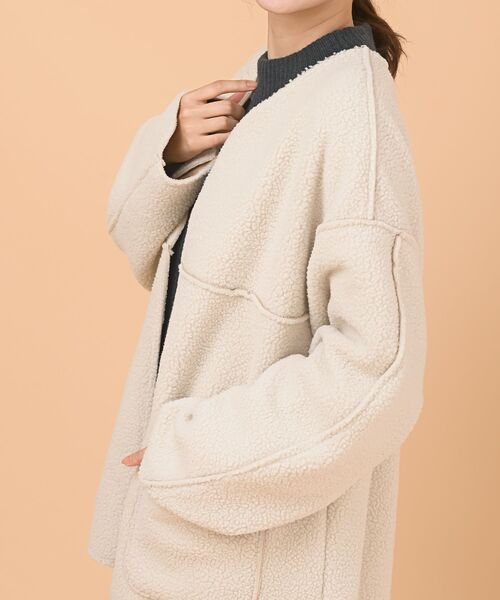 rps(アールピーエス)の「リバーシブルショートコート(その他アウター・レディース・ベージュ/アイボリー/キャメル・M)」の22枚目の写真