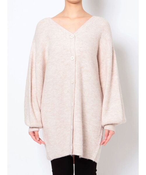 LAGUNAMOON(ラグナムーン)の「【WEB限定】2WAYオーバーニット(カーディガン/ボレロ・レディース・ホワイト/ピンク/オリーブ・FREE)」の4枚目の写真