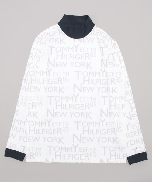 TOMMY HILFIGER GOLF（トミー ヒルフィガー ゴルフ）の「[トミー ヒルフィガー ゴルフ] メンズ ストレッチウォーム ハイネックロゴ長袖シャツ（Tシャツ/カットソー・メンズ・ネイビー/ブラウン系その他/ホワイト・L/LL/M）」の2枚目の写真