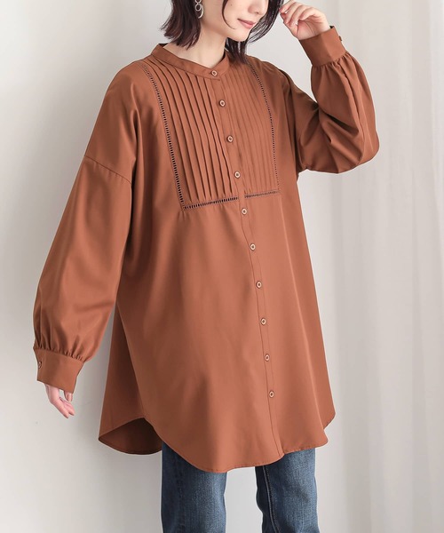 osharewalker（オシャレウォーカー）の「『ピンタックはしごレースブラウス』（シャツ/ブラウス・レディース・ライトベージュ/テラコッタ/ブラック・FREE）」の3枚目の写真