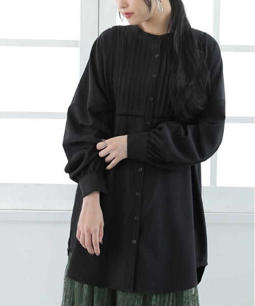 osharewalker（オシャレウォーカー）の「『ピンタックはしごレースブラウス』（シャツ/ブラウス・レディース・ライトベージュ/テラコッタ/ブラック・FREE）」の2枚目の写真