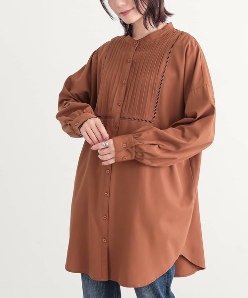 osharewalker（オシャレウォーカー）の「『ピンタックはしごレースブラウス』（シャツ/ブラウス・レディース・ライトベージュ/テラコッタ/ブラック・FREE）」の5枚目の写真