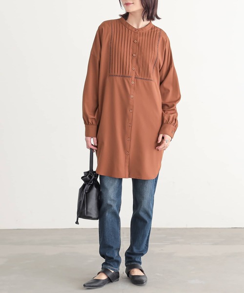 osharewalker（オシャレウォーカー）の「『ピンタックはしごレースブラウス』（シャツ/ブラウス・レディース・ライトベージュ/テラコッタ/ブラック・FREE）」の8枚目の写真