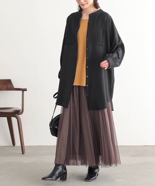 osharewalker（オシャレウォーカー）の「『ピンタックはしごレースブラウス』（シャツ/ブラウス・レディース・ライトベージュ/テラコッタ/ブラック・FREE）」の14枚目の写真