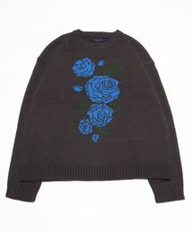 ANPAS | Rose Pattern Oversize Jacquard Knit Pullover/薔薇 オーバーサイズ ジャガード ニット プルオーバー(ニット/セーター)