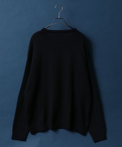 ANPAS（アンパス）の「Rose Pattern Oversized Jacquard Knit Pullover/薔薇 オーバーサイズ ジャガード ニット プルオーバー（ニット/セーター・メンズ・オフホワイト/チャコールグレー/ブラック・M/L）」の9枚目の写真