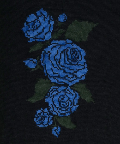 ANPAS（アンパス）の「Rose Pattern Oversized Jacquard Knit Pullover/薔薇 オーバーサイズ ジャガード ニット プルオーバー（ニット/セーター・メンズ・オフホワイト/チャコールグレー/ブラック・M/L）」の14枚目の写真