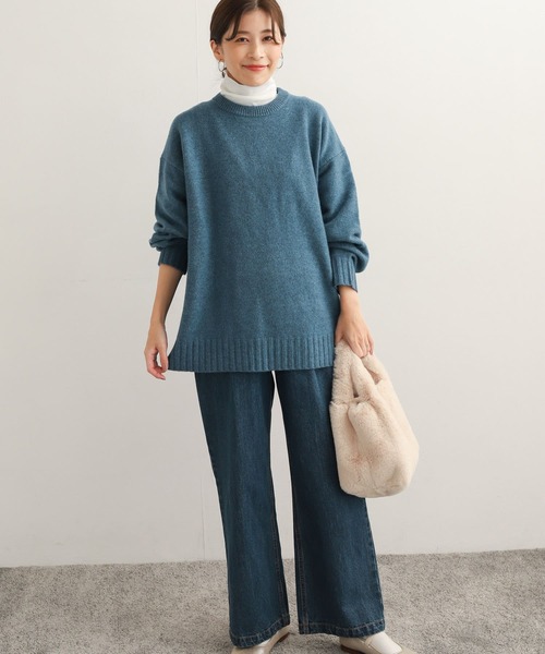 URBAN RESEARCH DOORS（アーバンリサーチドアーズ）の「ハミルトンウールクルーネックチュニック（ニット/セーター・レディース・グレー系その他/ピンク/ブルー・MEDIUM）」の7枚目の写真