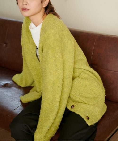 FREE'S MART（フリーズマート）の「ミックスブークレーニットカーディガン（カーディガン/ボレロ・レディース・ブルー/グレー/ピンク/ライトグリーン/グレー系その他・FREE）」の13枚目の写真