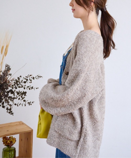 FREE'S MART（フリーズマート）の「ミックスブークレーニットカーディガン（カーディガン/ボレロ・レディース・ブルー/グレー/ピンク/ライトグリーン/グレー系その他・FREE）」の7枚目の写真