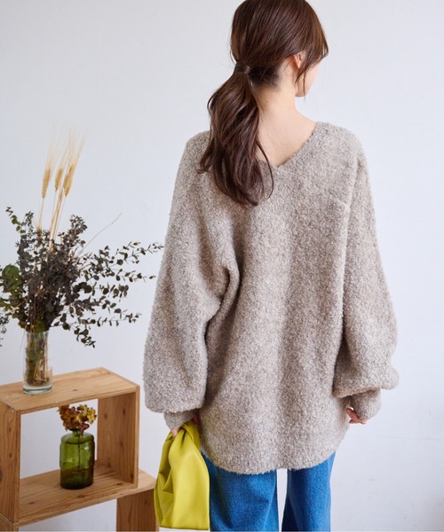 FREE'S MART（フリーズマート）の「ミックスブークレーニットカーディガン（カーディガン/ボレロ・レディース・ブルー/グレー/ピンク/ライトグリーン/グレー系その他・FREE）」の8枚目の写真