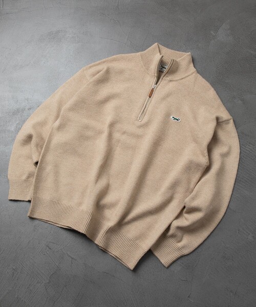FREAK'S STORE(フリークスストア)の「TOWN CRAFT/タウンクラフト 別注 7G ルーズシルエット ハーフジップPOニット(ニット/セーター・メンズ・ベージュ/グリーン/マスタード/ブラック・MEDIUM/LARGE)」の3枚目の写真